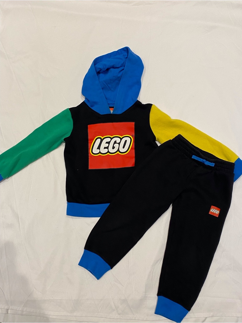 LEGO Colorblock Kids Hoodie & Joggers Set - Black, Blue, Green, Yellow